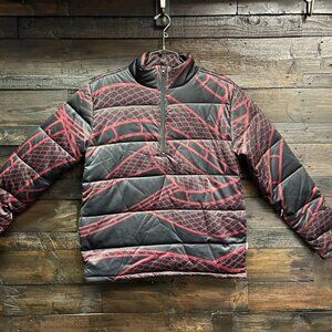 Lightweight Warm Men Puffer Jacket Winter Coat Half Zip Size M